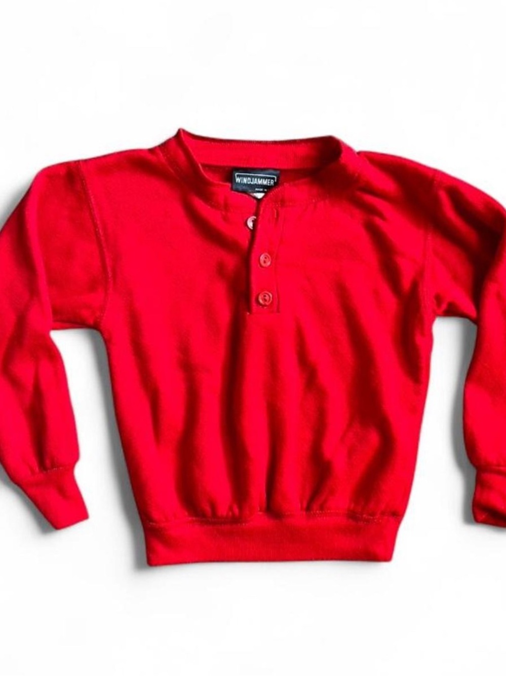 Vintage Red Windjammer Henley sweatshirt Made in USA Kids 5